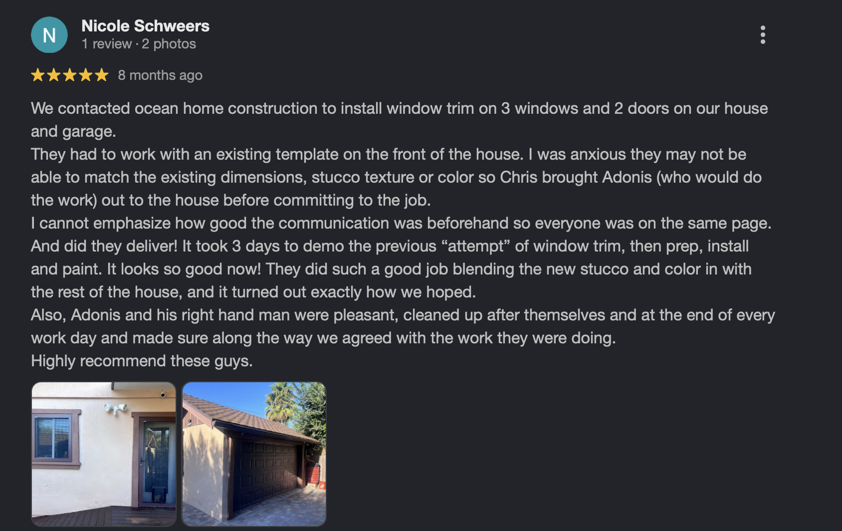 Nicole Google Review