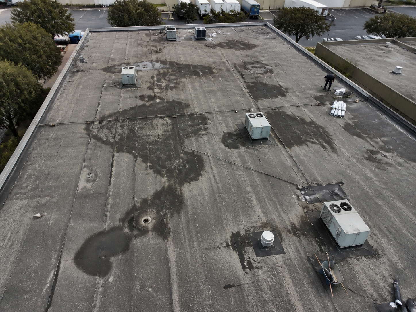 Commercial roofing before